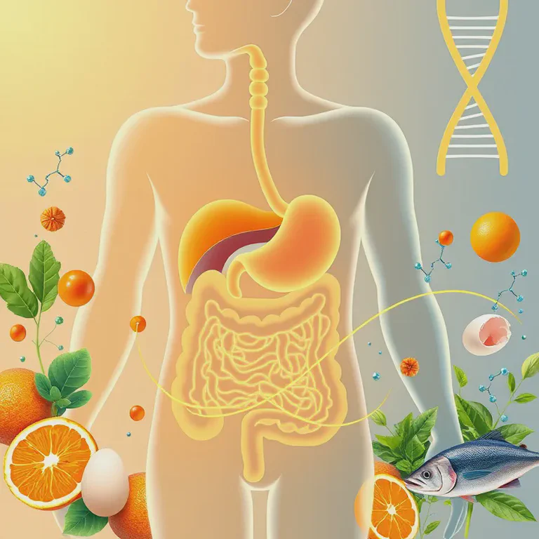 Collagen-rich foods and supplements surrounded by Vitamin C and B sources, with an illustration of the gut lining
