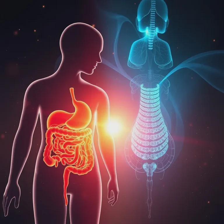 Illustration showing the connection between a healthy gut and a healthy thyroid