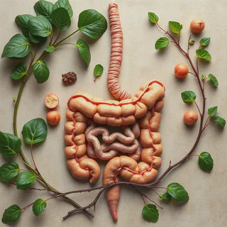 Illustration of the gut-kidney axis showing the connection between the digestive system and kidneys