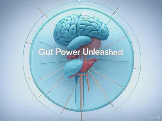 Abstract visualization of the gut microbiome's connection to various body systems