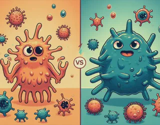 Abstract representation of innate and adaptive immune responses