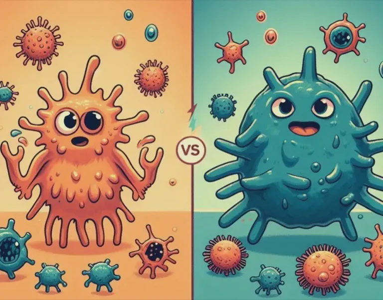 Abstract representation of innate and adaptive immune responses