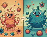 Abstract representation of innate and adaptive immune responses