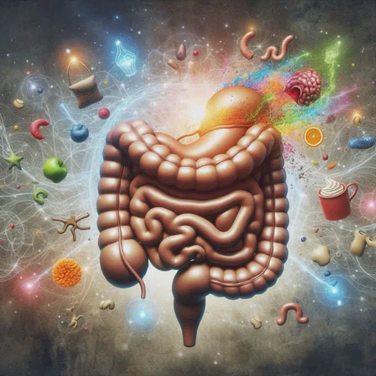 Abstract representation of the connection between the brain and the gut