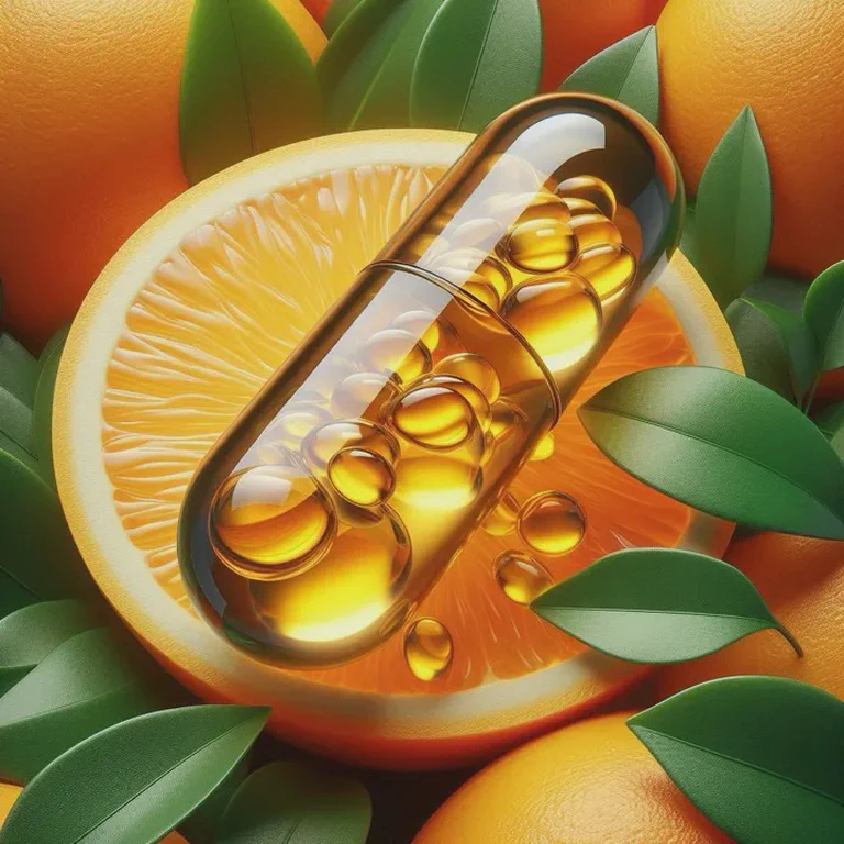 Illustration of liposomal Vitamin C being absorbed in the body